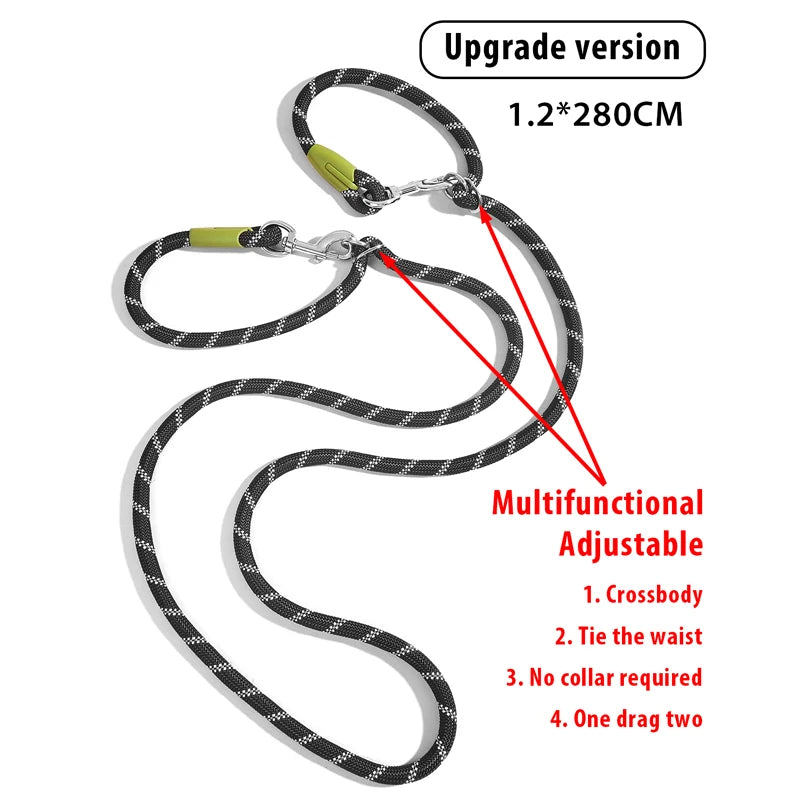 Reflective Hands-Free Nylon Leash for Pets Trendolya