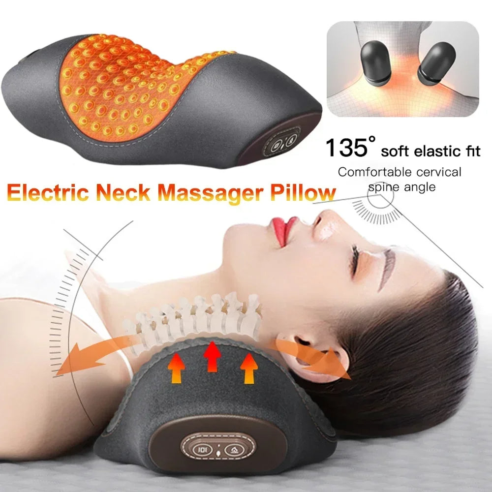 Electric Neck Massage Pillow Heating & Vibration Trendolya