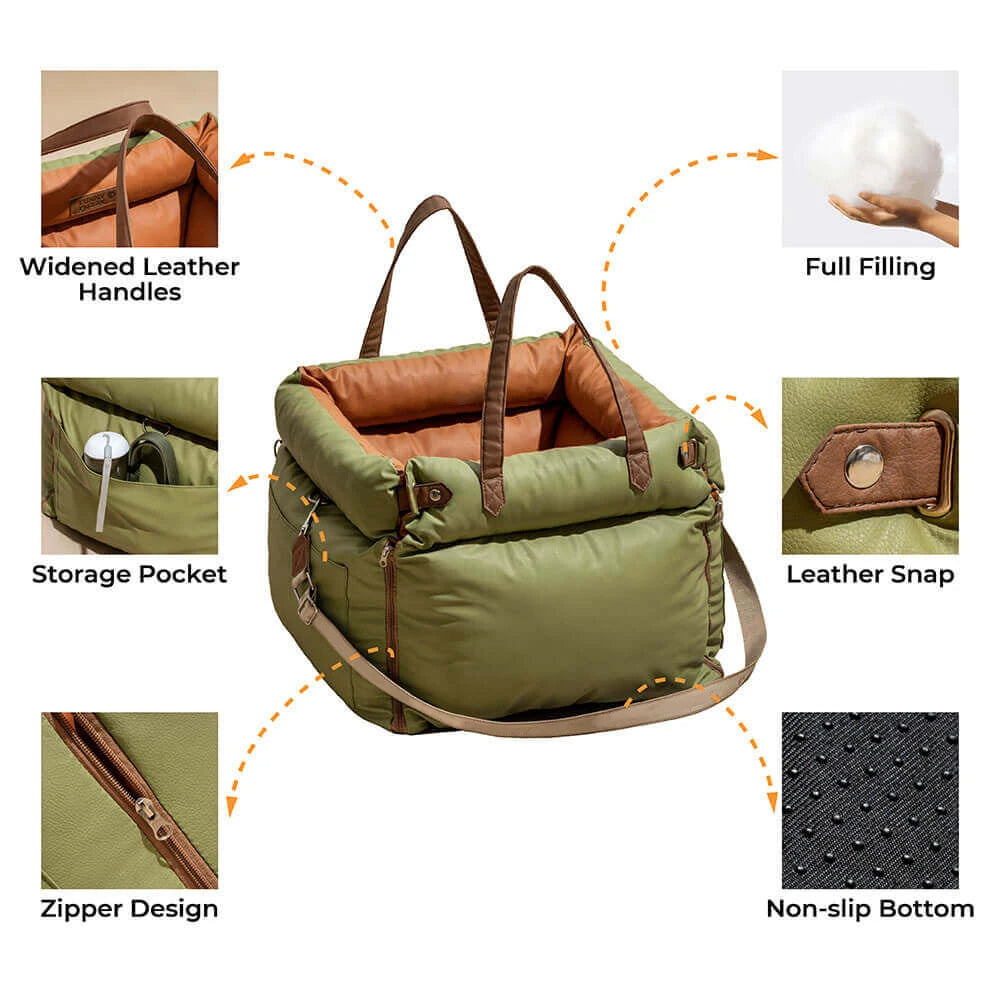 Dog Car Seat Bed with Safety Buckle Trendolya