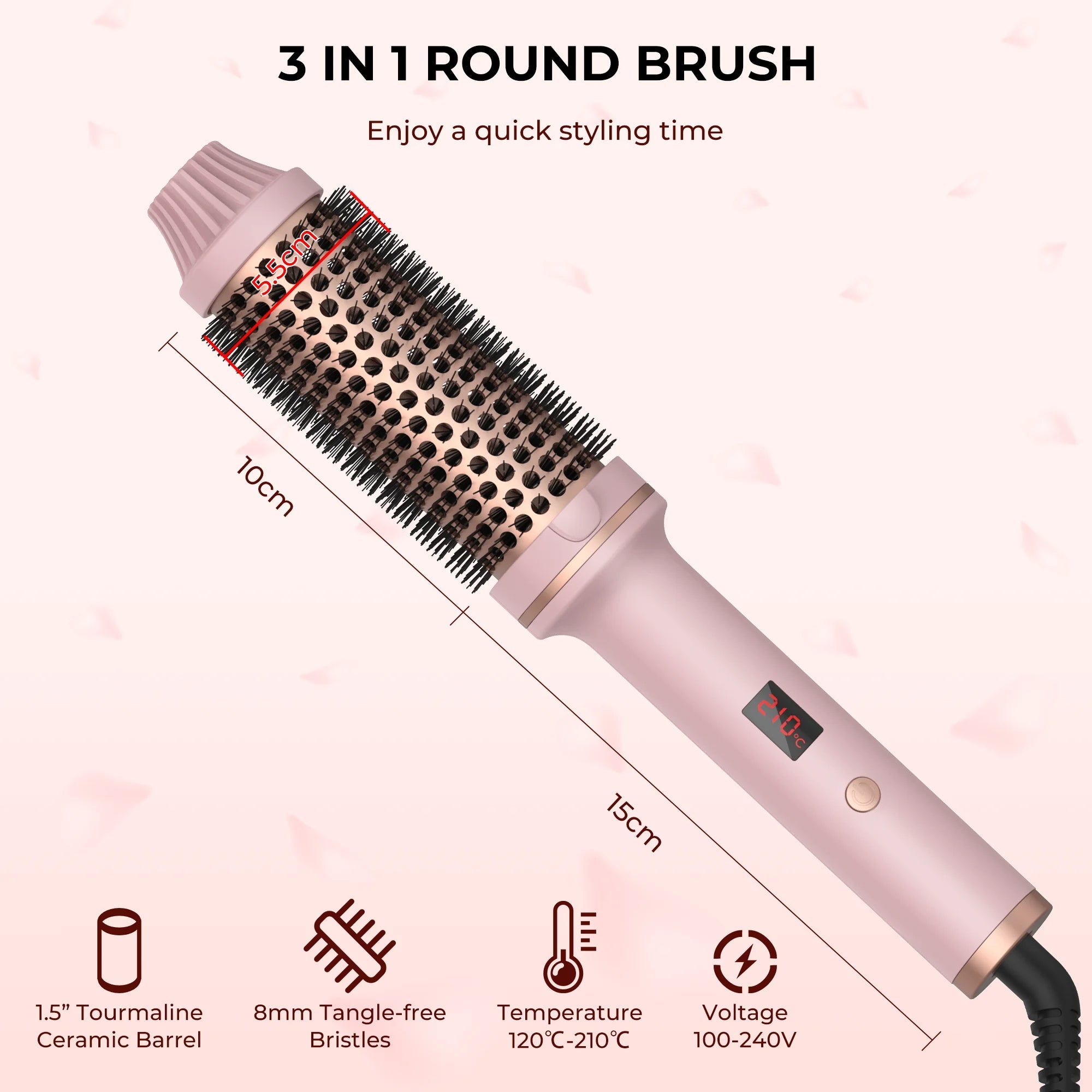 Ceramic Hair Curler Brush Trendolya
