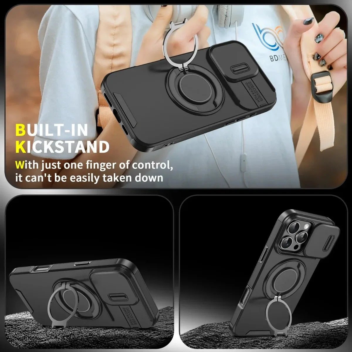 Armor Magnetic Bracket Case for iPhone Trendolya
