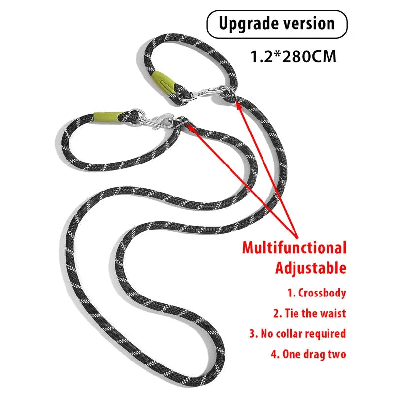 Reflective Hands-Free Nylon Leash for Pets Trendolya