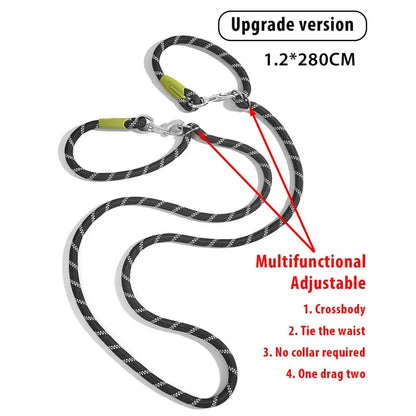 Reflective Hands-Free Nylon Leash for Pets Trendolya