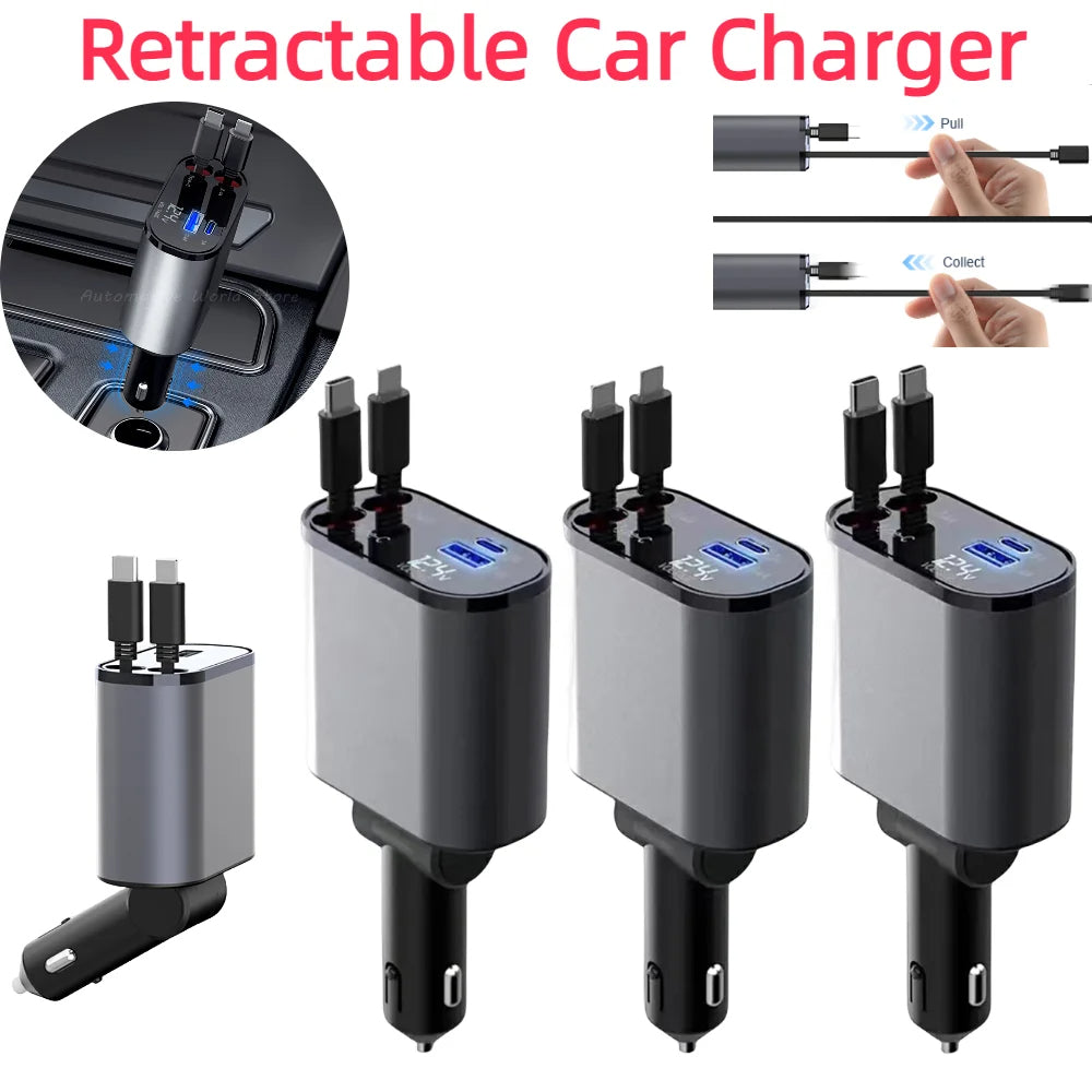 Retractable Car Charger Trendolya
