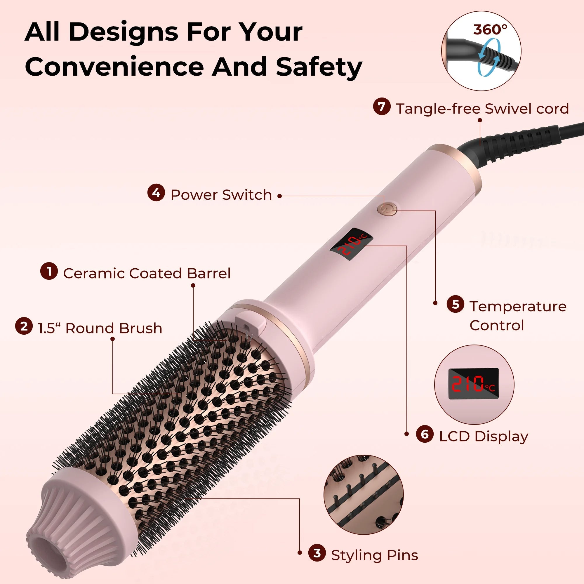 Ceramic Hair Curler Brush Trendolya